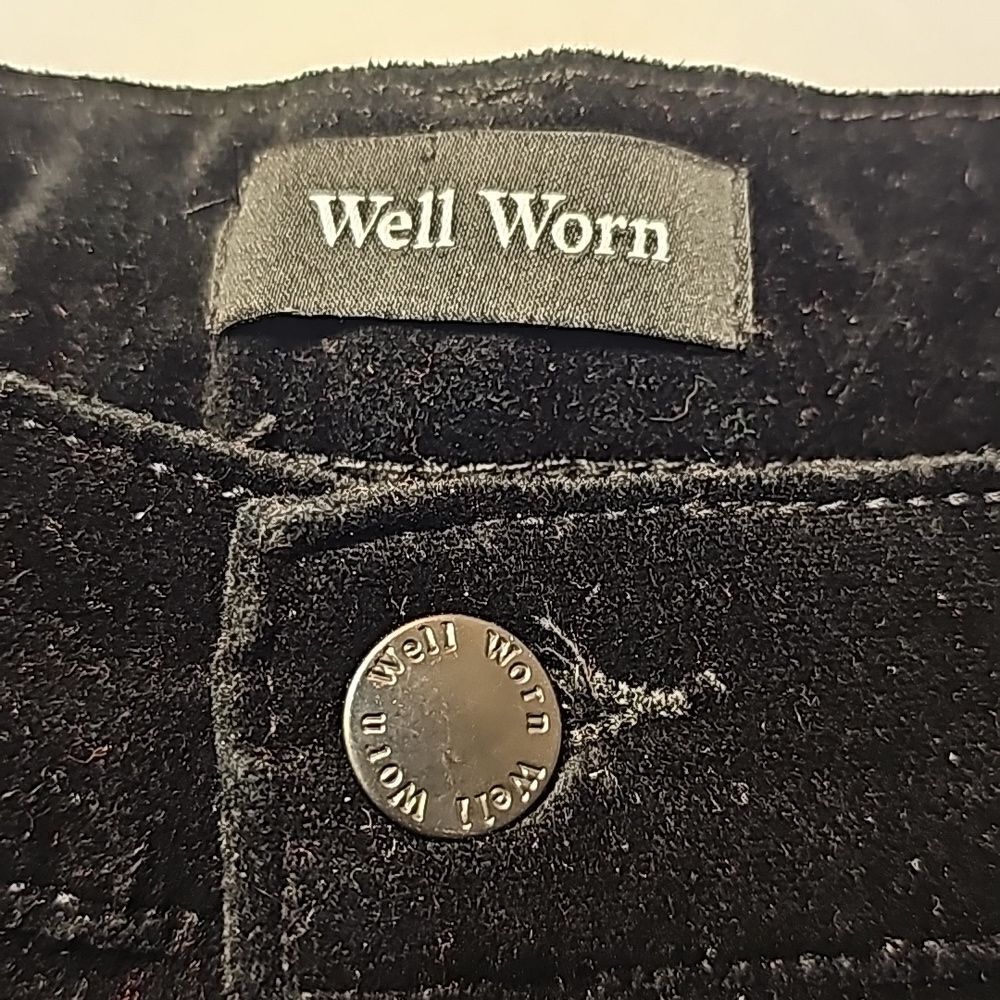 Black 5 pocket velvet like pants by "Well Worn" size 16/36 - Picture 2 of 9